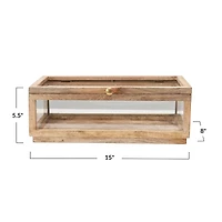 Hello Honey® 15" Mango Wood & Glass Display Box
