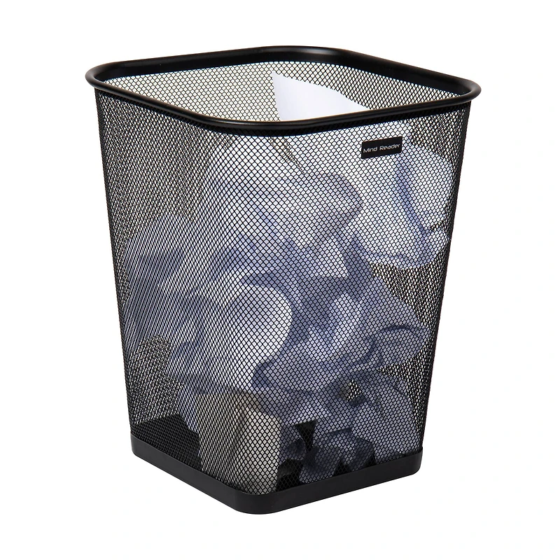 Mind Reader 2 Piece Square Metal Mesh Waste Basket Set