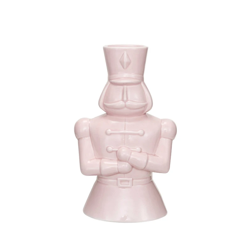 Hello Honey® 8" Pink Decorative Ceramic Soldier Vase