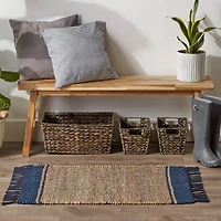 DII® French Blue With Natural Jute Stripes Hand-Loomed Rug, 2ft. x 3ft.