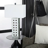 Silver Glass Glam Table Lamp, 29" x 10" x 16"