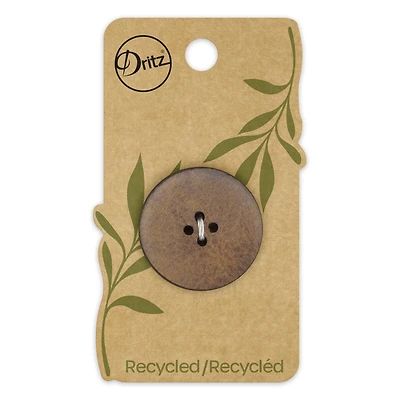 Dritz® 30mm Medium Brown Recycled Leather Round Button, 3ct.