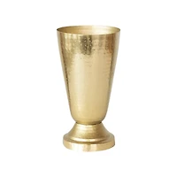 Hello Honey® 11" Gold Round Hammered Metal Vase