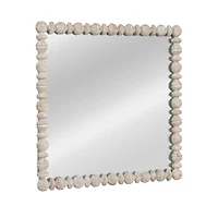 Hello Honey® 25.75" White Square Raised Dowel Wood Wall Mirror