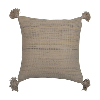 Hello Honey® Woven Cotton Pillow with Tassels