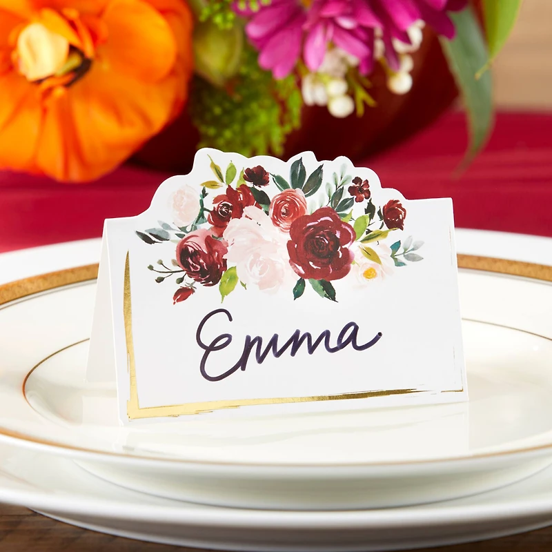 Kate Aspen® Burgundy Blush Tent Place Cards, 50ct.