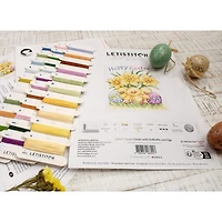 LetiStitch Three Chicks with Daffodils & Egg Counted Cross Stitch Kit