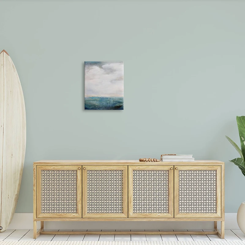 Stupell Industries Abstract Ocean Horizon Line Nautical Water Cloudy Sky Canvas Wall Art