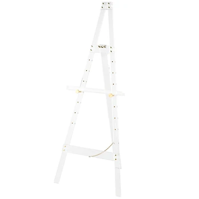 56" Clear Acrylic Plastic Adjustable 7-Tier Display Easel with Gold Metal Hardware & Chain Support