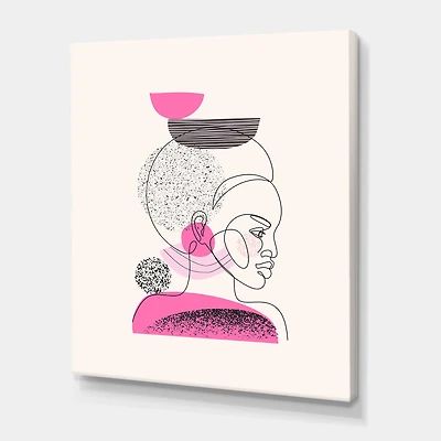 Designart - One Line Portrait of African American Women I