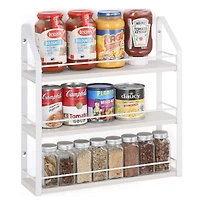 NEX™ 17" White Wall-Mounted 3-Tier Spice Rack Organizer