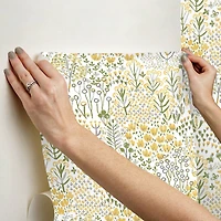 NuWallpaper Flower Parade Yellow Peel & Stick Wallpaper
