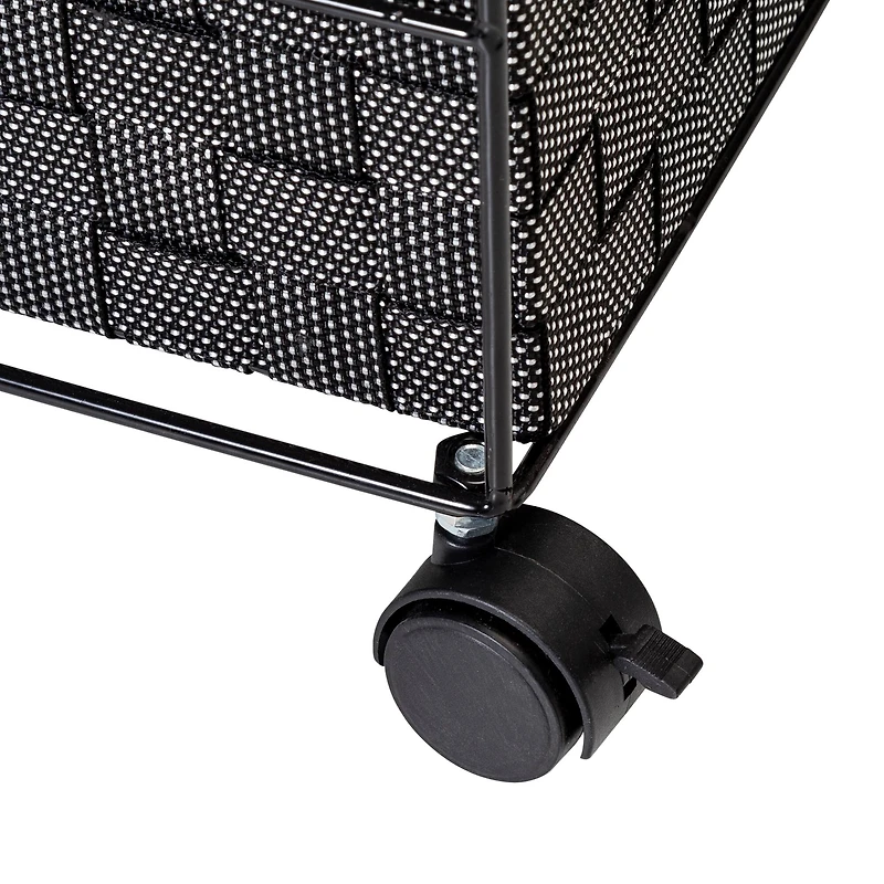 Honey Can Do 26" Black Three-Drawer Woven Home Office Organizer with Wheels