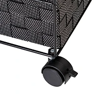 Honey Can Do 26" Black Three-Drawer Woven Home Office Organizer with Wheels