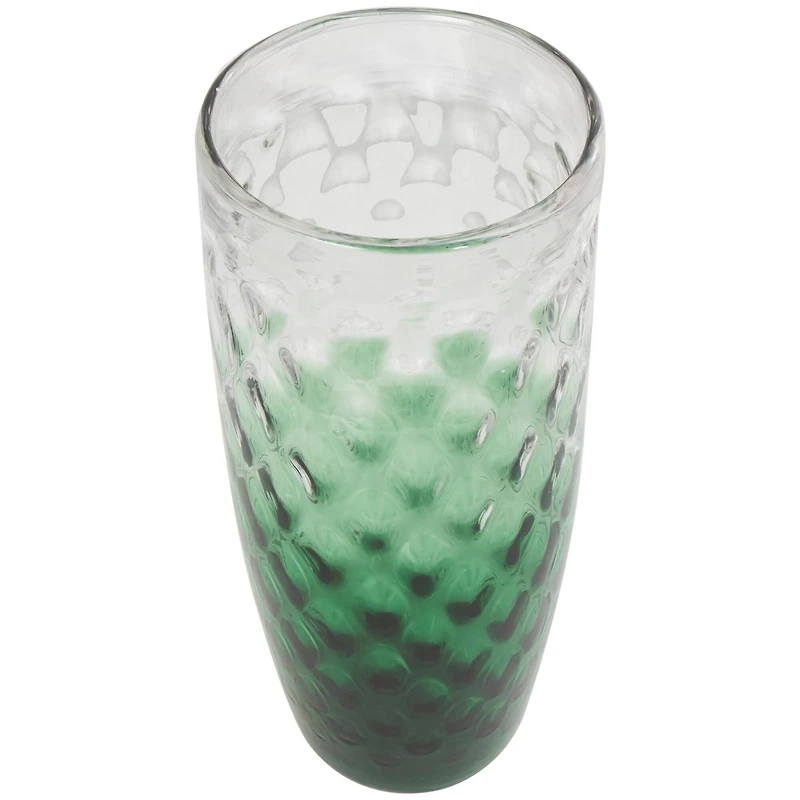 20" Green Ombre Handmade Glass Vase