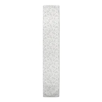 Soft Gray Leaves on White Outdoor Table Runner