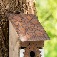 Glitzhome® 14.5" Brown & White Pallet Distressed Birdhouse