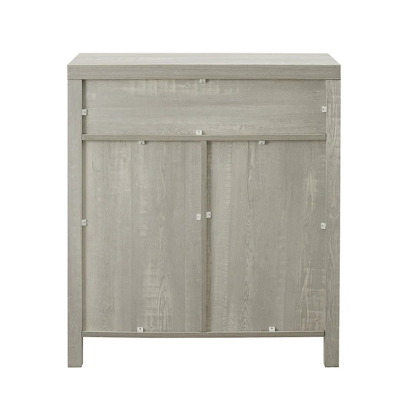 Walker Edison Stone Gray Farmhouse Barn Door Accent Cabinet