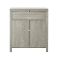 Walker Edison Stone Gray Farmhouse Barn Door Accent Cabinet