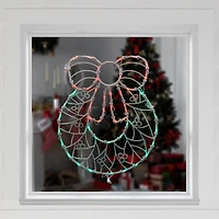 16" White & Clear LED Lighted Wreath Christmas Window Silhouette Decoration