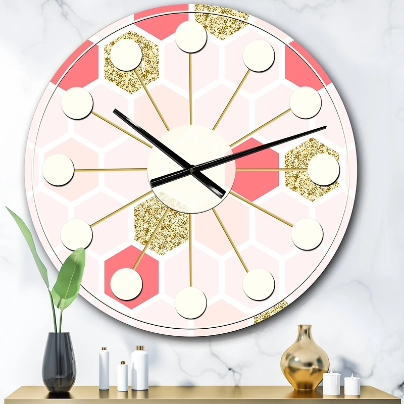 Designart 'Gold Chic Design I Mid-Century Modern Wall Clock