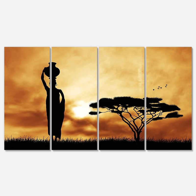 Designart - African Woman and Lonely Tree