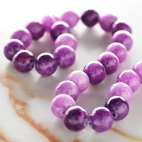 12 Pack:  Purple Dyed Quartzite Round Beads, 8mm by Bead Landing™