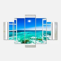 Designart - Open Window to Wavy Ocean