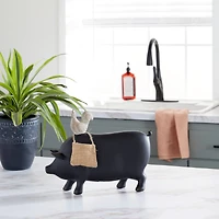 14" Black Farmhouse Pig Chalkboard Tabletop Sign