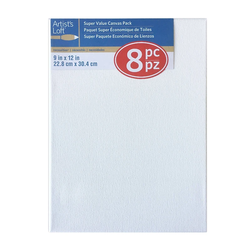 4 Packs: 8 ct. (32 total) 9" x 12" Super Value Canvas by Artist's Loft®