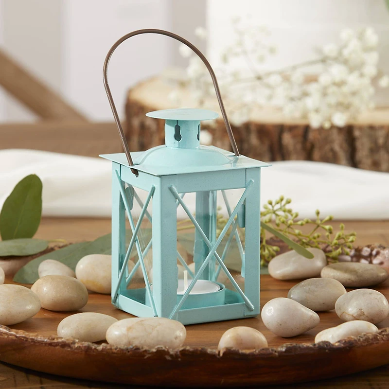 Kate Aspen® Luminous Blue Tea Light Holder Lantern, 4ct.