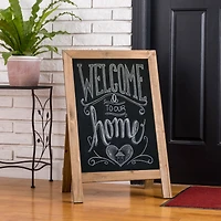 Glitzhome® 30" Brown Wood Chalkboard