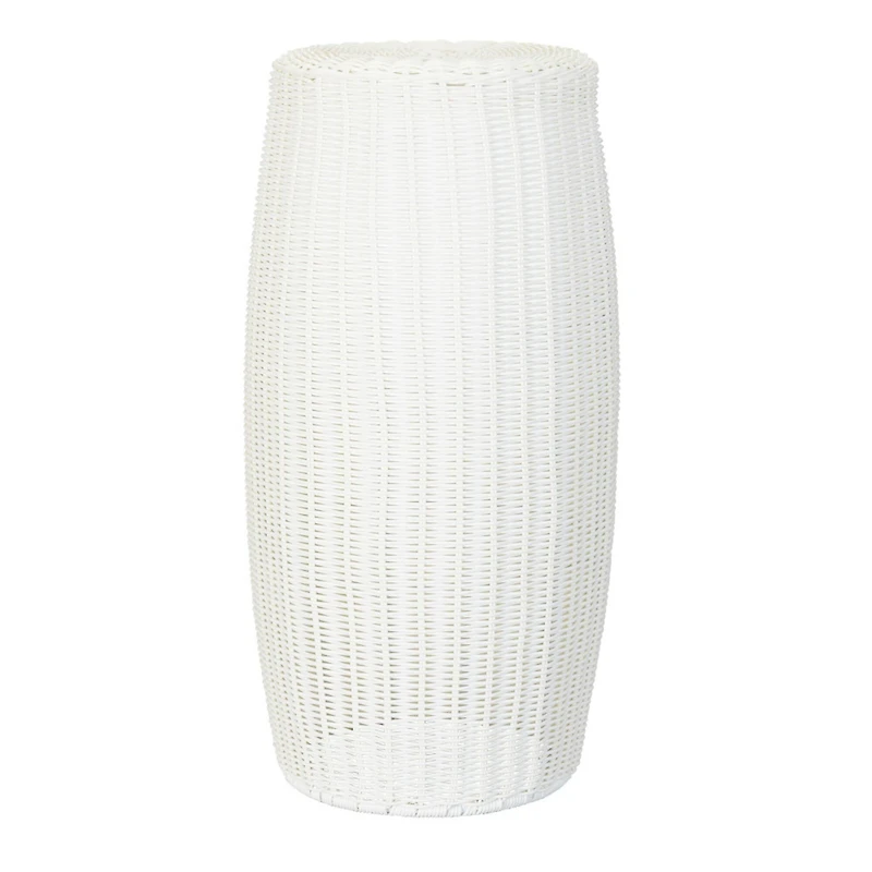 Household Essentials 24.5" White Woven Pedestal