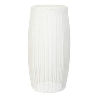 Household Essentials 24.5" White Woven Pedestal