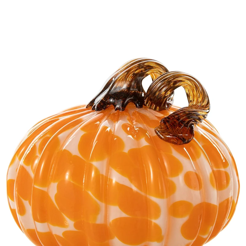 Glitzhome® Orange Glass Pumpkin & Gourd Set
