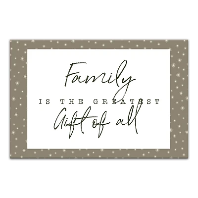 Family Greatest Gift Gray Twinkle Canvas Wall Art