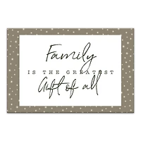 Family Greatest Gift Gray Twinkle Canvas Wall Art
