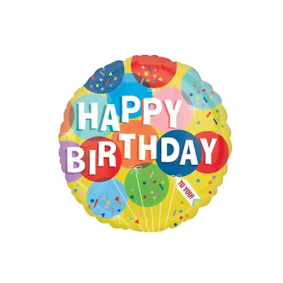 17" Sunny Balloons Birthday Foil Balloon