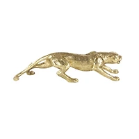 34" Gold Polystone Glam Leopard Sculpture