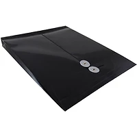 JAM Paper Letter Size Plastic Envelopes with Button & String Tie Closure