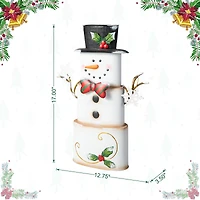 Glitzhome® 17" Metal Stacked Box Snowman Table Décor