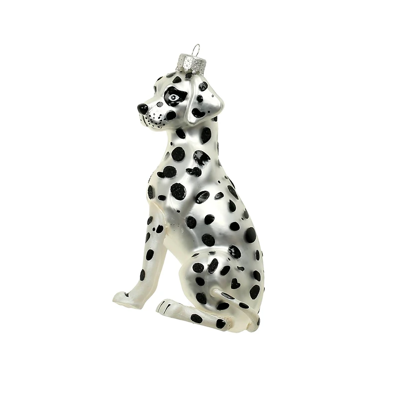4.5" White & Black Dalmatian Glass Ornament by Ashland®
