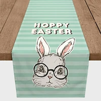 Bunny With Glasses 16" x 90" Poly Twill Table Runner