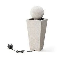Glitzhome® 32" Rippling Floating Sphere Outdoor Fountain with LED Light