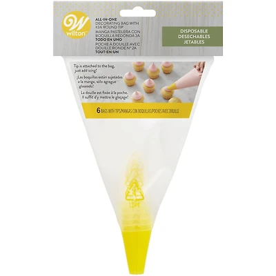 Wilton® All-In-One Disposable Decorating Bags with 2A Round Tips, 6ct.