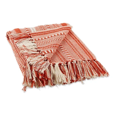 DII® Vintage Red Braided Stripe Throw