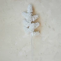 Hello Honey® 24" White Flocked Faux Pinecone Pick