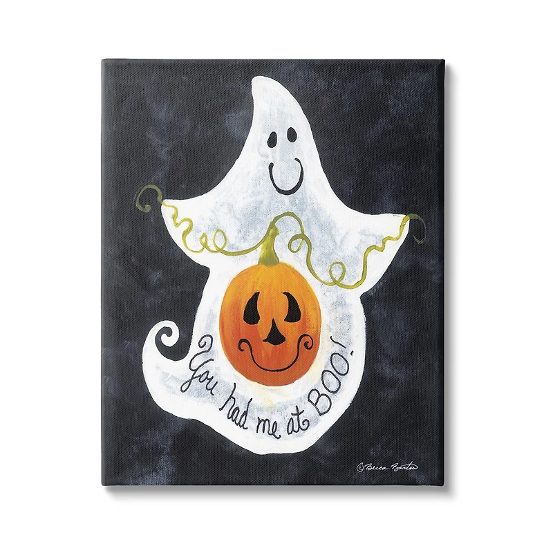 Stupell Industries You Had Me At Boo Ghost Canvas Wall Art