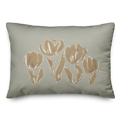 Soft Toned Tulips Throw Pillow