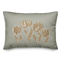 Soft Toned Tulips Throw Pillow
